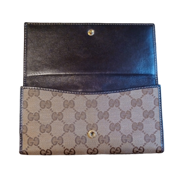 🤎GUCCI BRITT CONTINENTAL MONOGRAM CANVAS WALLET - Picture 4 of 16